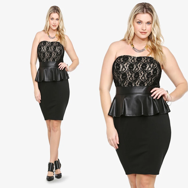 Dream Vine Ladies Office Lace Floral Peplum Vestidos Faux Leather Patchwork Plus Size Casual Strapless Sleeveless Bandage Dress
Dream Vine Ladies Office Lace Floral Peplum Vestidos Faux Leather Patchwork Plus Size Casual Strapless Sleeveless Bandage Dress