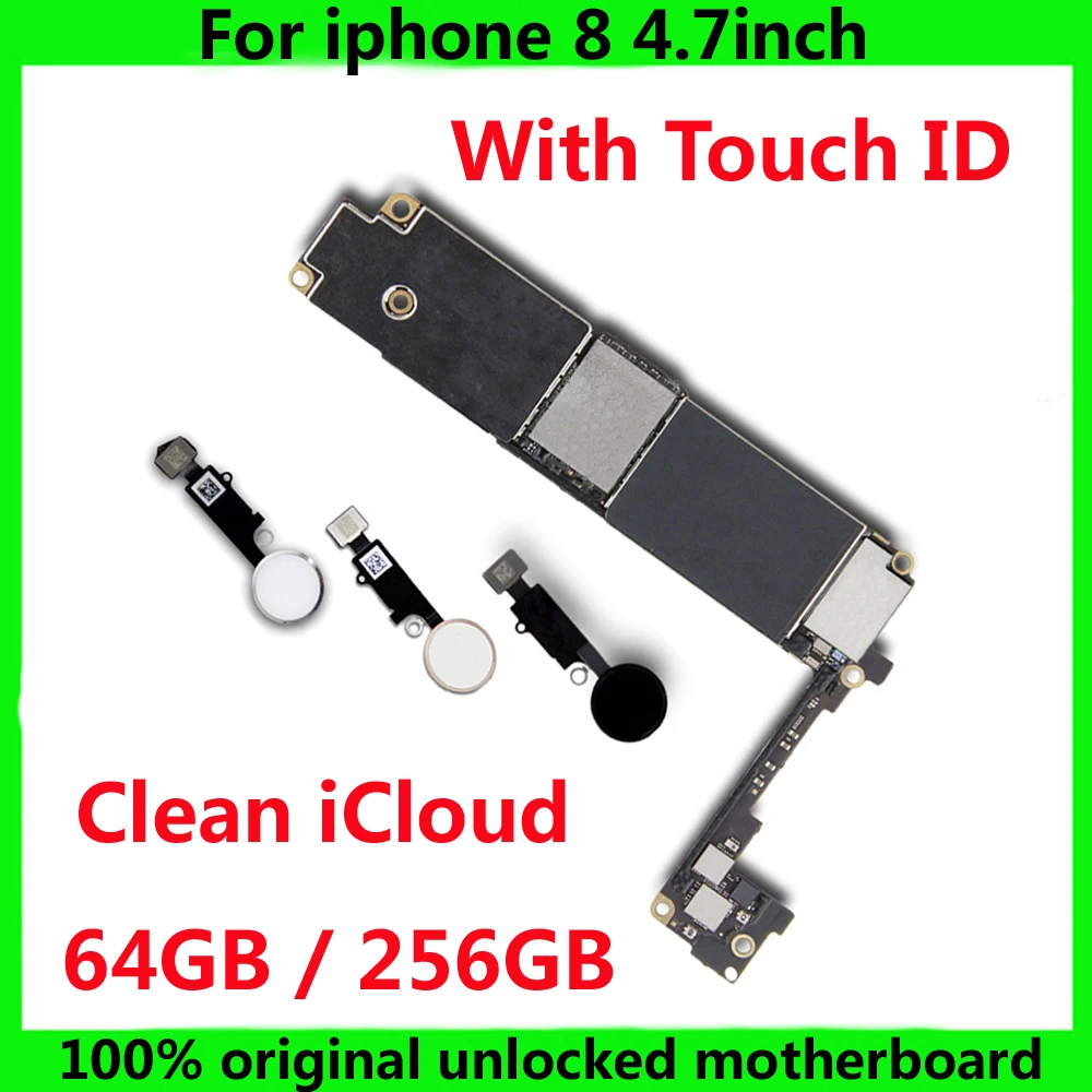 64GB / 256GB Original motherboard with / NO touch ID for iphone 8 4.7inch 100% Unlocked mainboard+IOS system logic board+Chips
64GB / 256GB Original motherboard with / NO touch ID for iphone 8 4.7inch 100% Unlocked mainboard+IOS system logic board+Chips