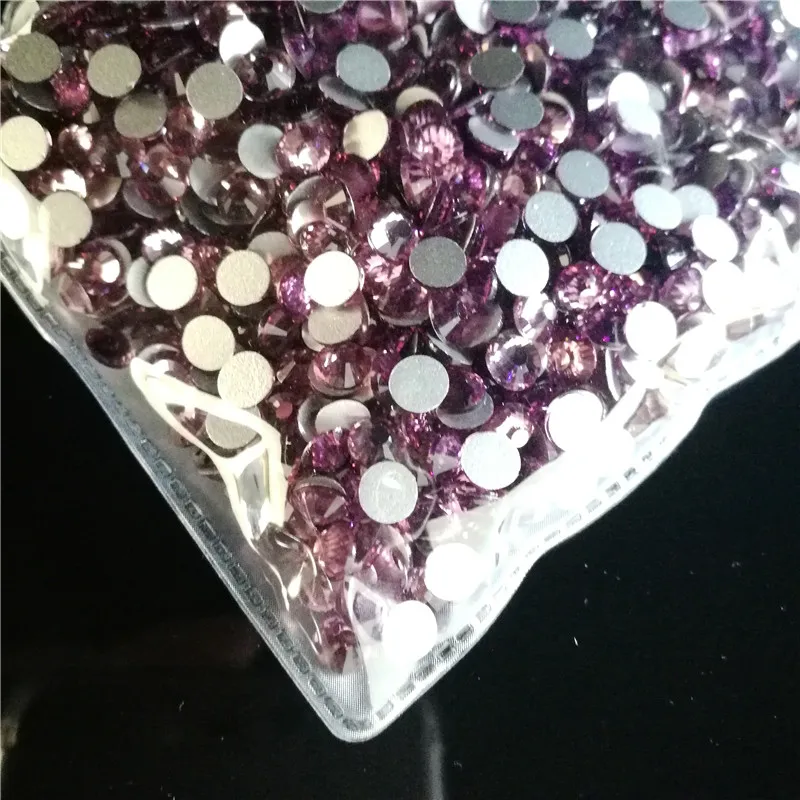 

Light Amethyst all sizes SS3-SS30 Nail Decor Rhinestones glass non hot fix crystal glitters strass for DIY decor manicure design