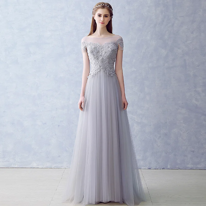 Vintage Silver Gray Tulle Long Bridesmaid Dresses Women Formal Gowns A-Line Floor Length Party Dresses 2020 Hot Sale
Vintage Silver Gray Tulle Long Bridesmaid Dresses Women Formal Gowns A-Line Floor Length Party Dresses 2020 Hot Sale