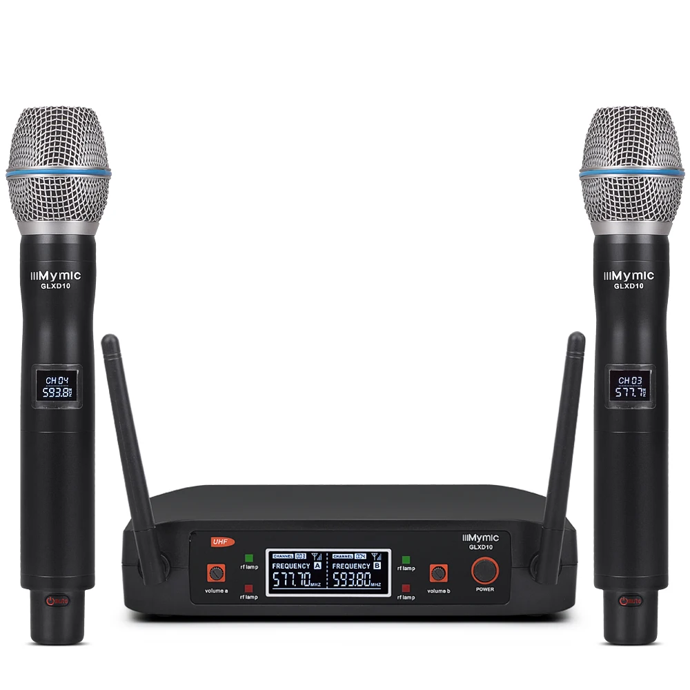 IU-GLXD10 Fixed UHF500-600Mhz Frequency Dual Meta Handheld Transmitter Vocal Wireless Microphone System with Plastic Case
IU-GLXD10 Fixed UHF500-600Mhz Frequency Dual Meta Handheld Transmitter Vocal Wireless Microphone System with Plastic Case