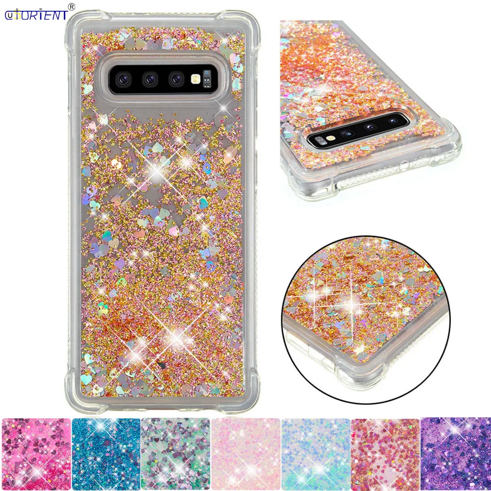 Милый мягкий силиконовый чехол бампер для Samsung Galaxy S10 Plus + S10e блестящий