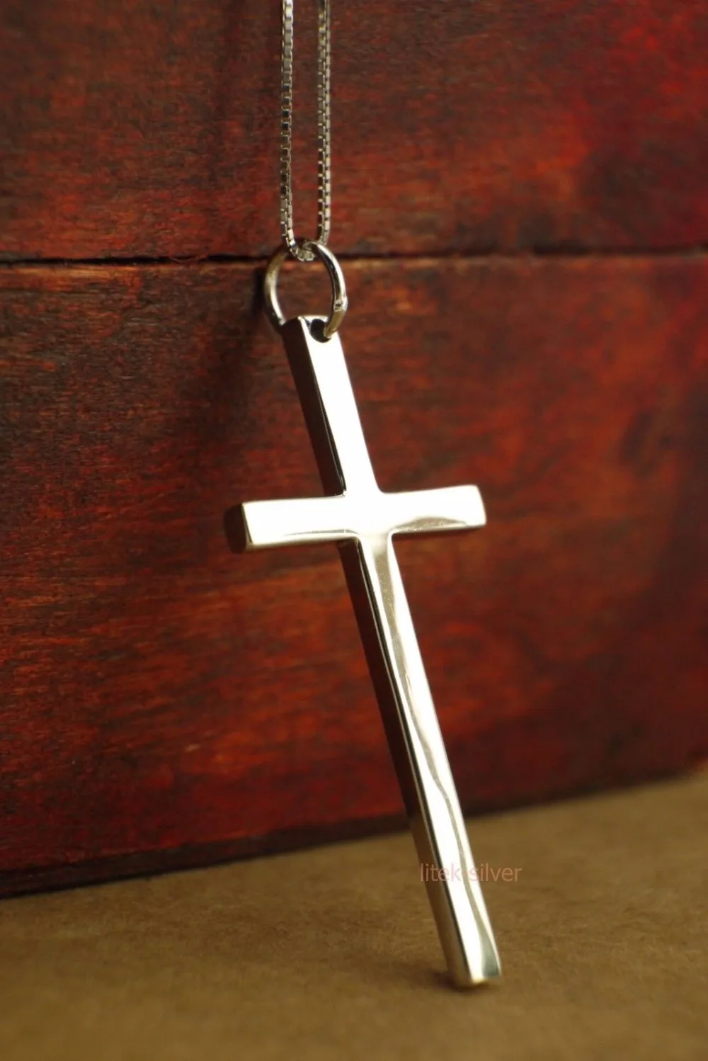 S92 Solid Sterling SIL Religious Cross Punk Rock Pendant Charm Necklace Men Women A2424 | Украшения и аксессуары