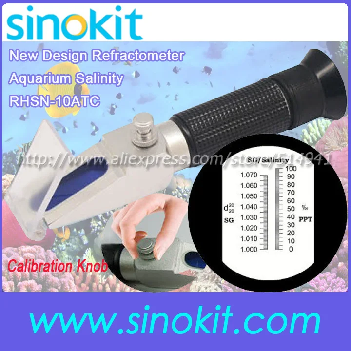 Aquarium Salinity 0-10% New Design Calibration knob refractometer with CE RHSN-10ATC
Aquarium Salinity 0-10% New Design Calibration knob refractometer with CE RHSN-10ATC