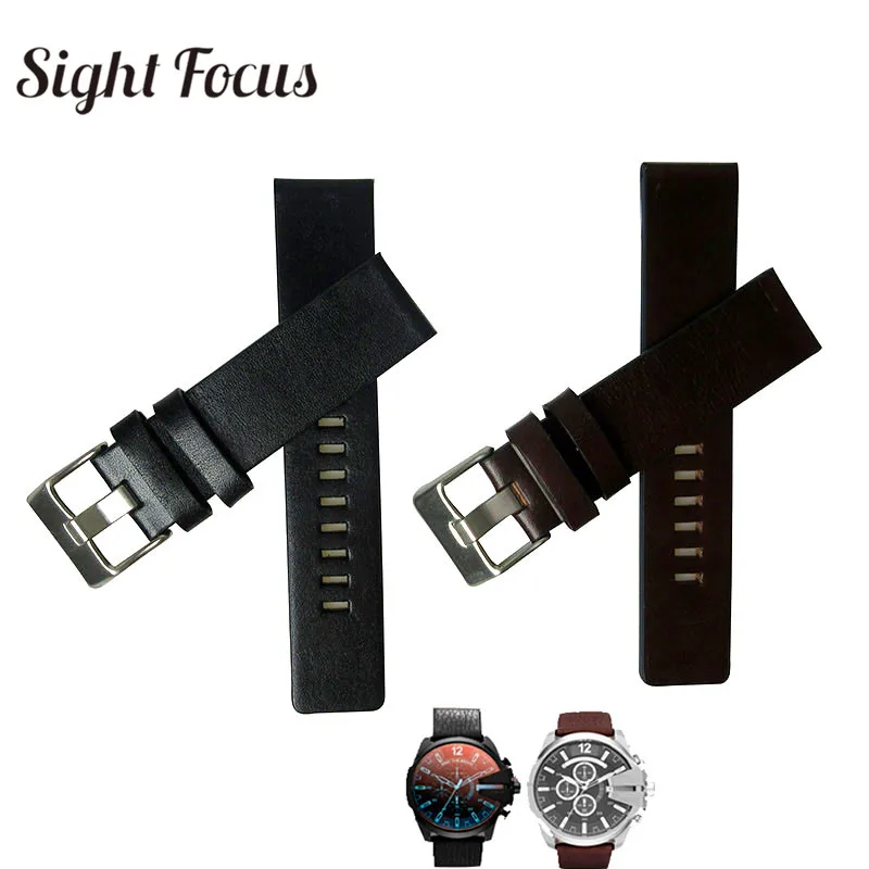 

Black Brown Watchbands for Diesel Leather Watch Strap for DZ7313 7322 7257 Bracelet Watch Bands 22 24 26 28 30mm Belt for Suunto