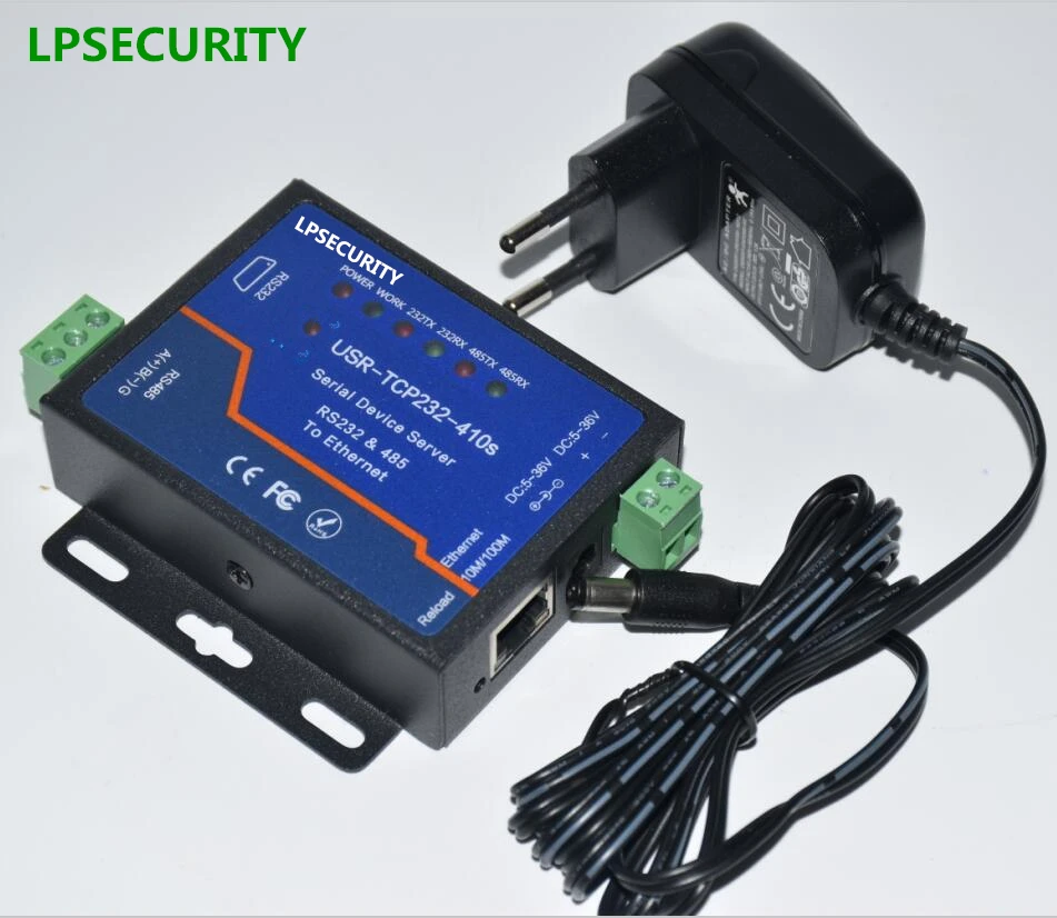 LPSECURITY USR-TCP232-410S Serial RS232 RS485 to Ethernet Server Terminal with Power Supply
LPSECURITY USR-TCP232-410S Serial RS232 RS485 to Ethernet Server Terminal with Power Supply