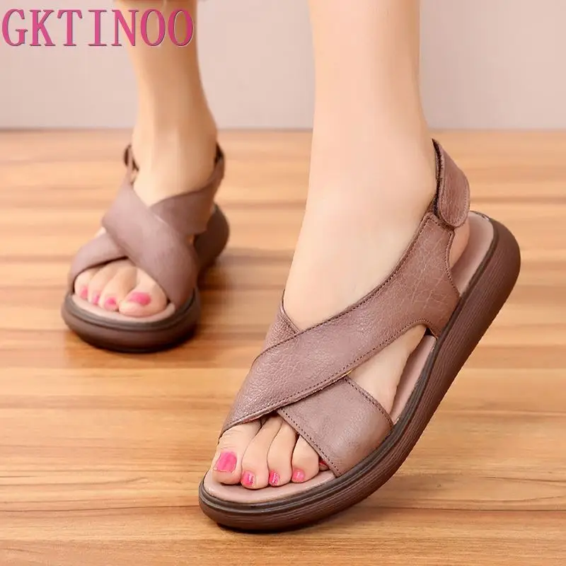GKTINOO New Genuine Leather Gladiator Sandals Women Casual Summer Shoes Female Flat Sandals Beach Shoes Woman Zapatos Mujer
GKTINOO New Genuine Leather Gladiator Sandals Women Casual Summer Shoes Female Flat Sandals Beach Shoes Woman Zapatos Mujer