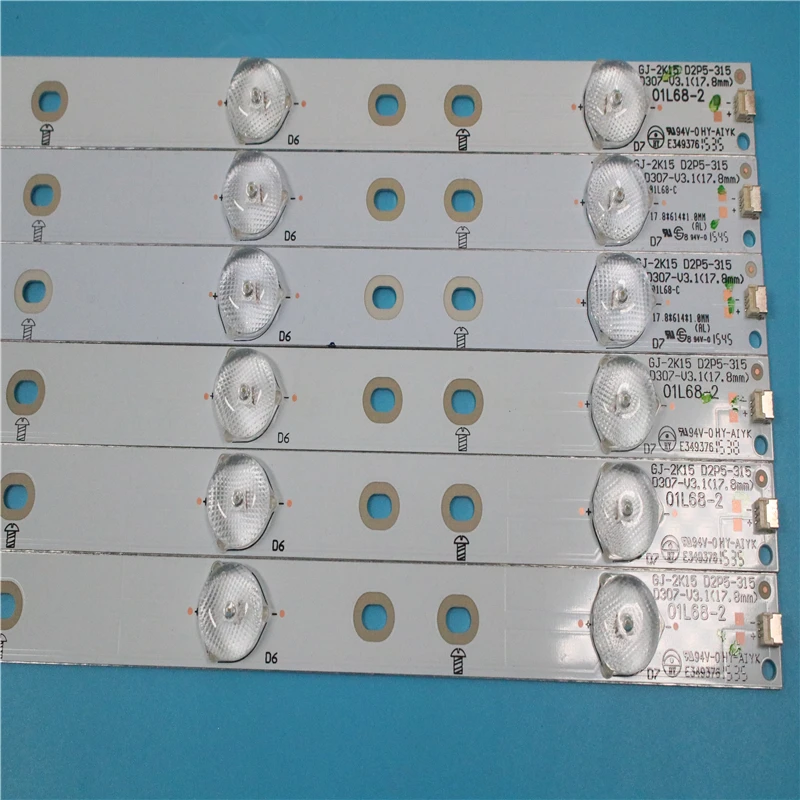 1 set=6PCS New original LED strips for 32"Philips GJ-2K15 D2P5-315 D307-V3.1 01L68-2 E349376 7 LEDs 615mm
1 set=6PCS New original LED strips for 32"Philips GJ-2K15 D2P5-315 D307-V3.1 01L68-2 E349376 7 LEDs 615mm