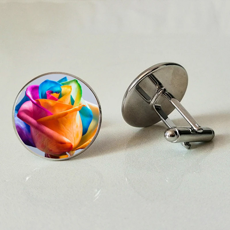 Rainbow Rose Glass Cufflinks Red Roses Send Men's Gifts Valentine's Day Gifts High Quality Shirt Cufflinks beautiful flower
Rainbow Rose Glass Cufflinks Red Roses Send Men's Gifts Valentine's Day Gifts High Quality Shirt Cufflinks beautiful flower