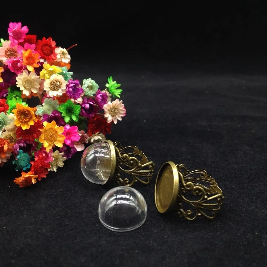 100sets/lot glass dome globe bronze plated flower ring setting tray set handmade glass vial jewelry glass bottle cover diy ring
100sets/lot glass dome globe bronze plated flower ring setting tray set handmade glass vial jewelry glass bottle cover diy ring