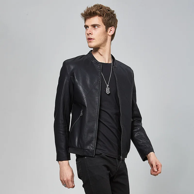 New winter youth men leisure leather men's PU leather jacket cultivate one's morality men's locomotive suit coat collar
New winter youth men leisure leather men's PU leather jacket cultivate one's morality men's locomotive suit coat collar