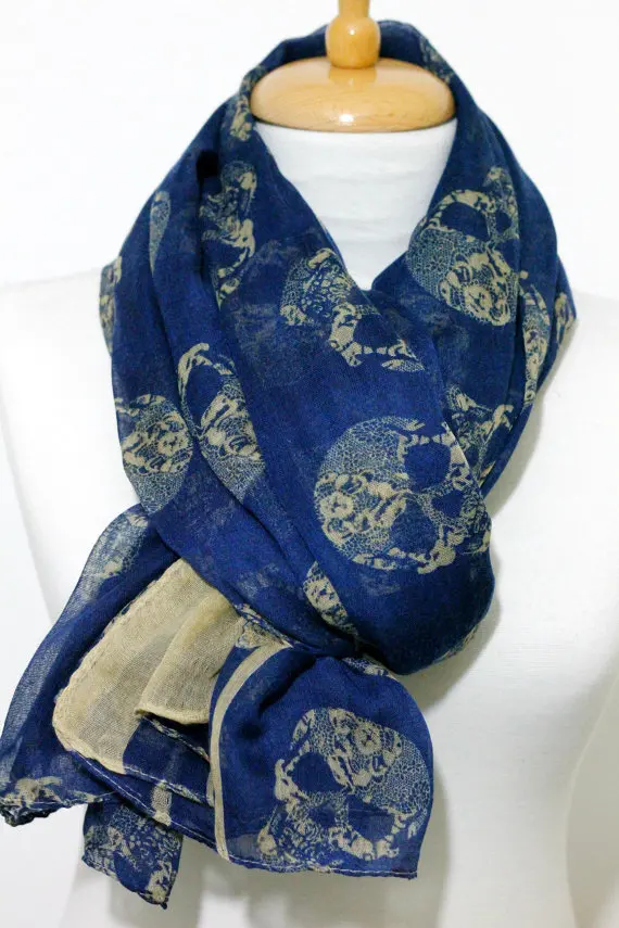 Skull Scarf Navy Blue Skull Print Scarf Unisex Crazy Scarf Valentine's Day Skull Scarf Womens Shawl Fashion Accessories
Skull Scarf Navy Blue Skull Print Scarf Unisex Crazy Scarf Valentine's Day Skull Scarf Womens Shawl Fashion Accessories