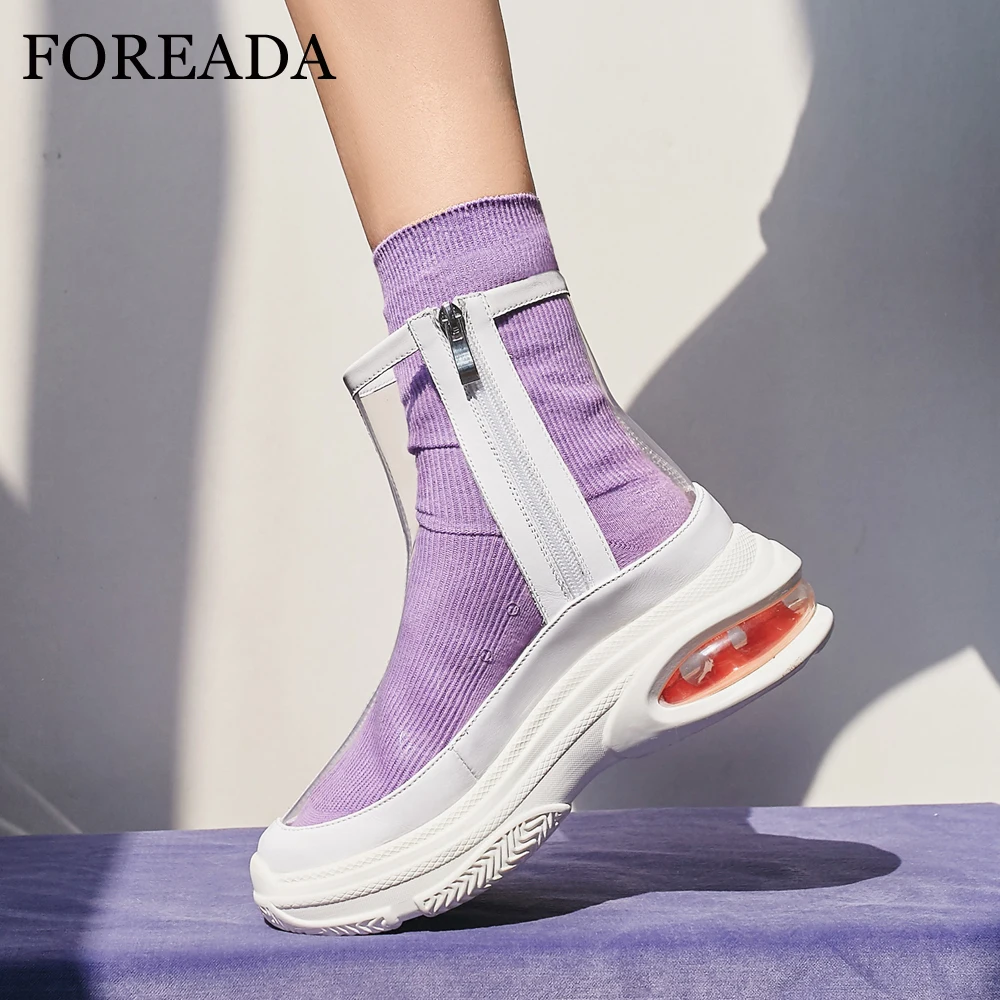 FOREADA Flat Platform Ankle Boots Women Transparent Boots Brand Design Round Toe Short Boots Ladies Sneakers Spring Shoes White
FOREADA Flat Platform Ankle Boots Women Transparent Boots Brand Design Round Toe Short Boots Ladies Sneakers Spring Shoes White