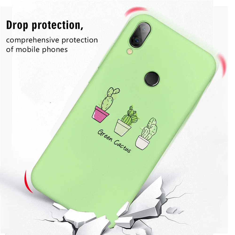 Matte Soft TPU Case For Xiaomi Redmi Note 7 Pro Lovely Cartoon Pattern Painting Cover On 7A Candy Color Phone Bag |