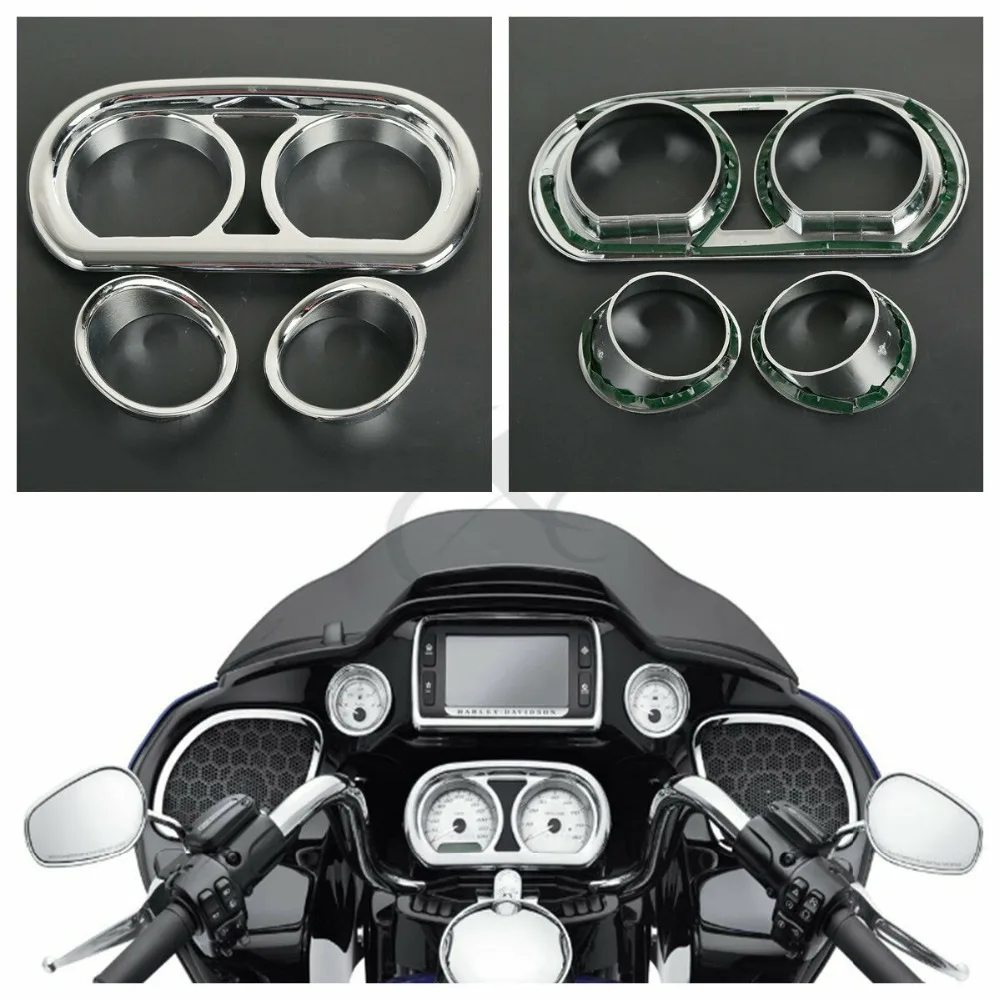 Motorcycle Chrome Gauge Bezel Trim Kit For Harley Touring Road Glide FLTRX Ultra FLTRUSE Special FLTRXS 2015-2018 2017 2016
Motorcycle Chrome Gauge Bezel Trim Kit For Harley Touring Road Glide FLTRX Ultra FLTRUSE Special FLTRXS 2015-2018 2017 2016