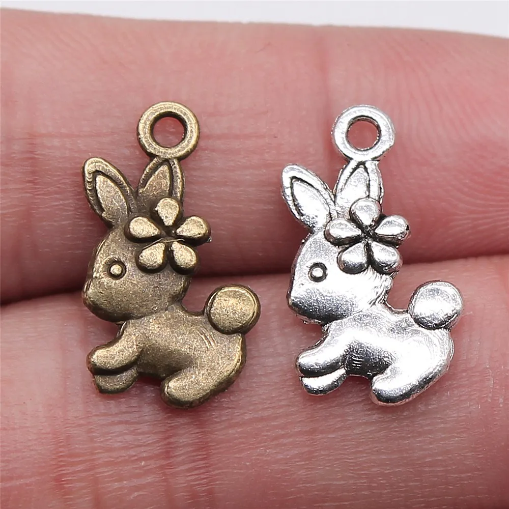 WYSIWYG 20pcs Charms Double Sided Rabbit 18x20mm Tibetan Bronze Silver Color Pendants Antique Jewelry Making DIY Handmade Craft
WYSIWYG 20pcs Charms Double Sided Rabbit 18x20mm Tibetan Bronze Silver Color Pendants Antique Jewelry Making DIY Handmade Craft