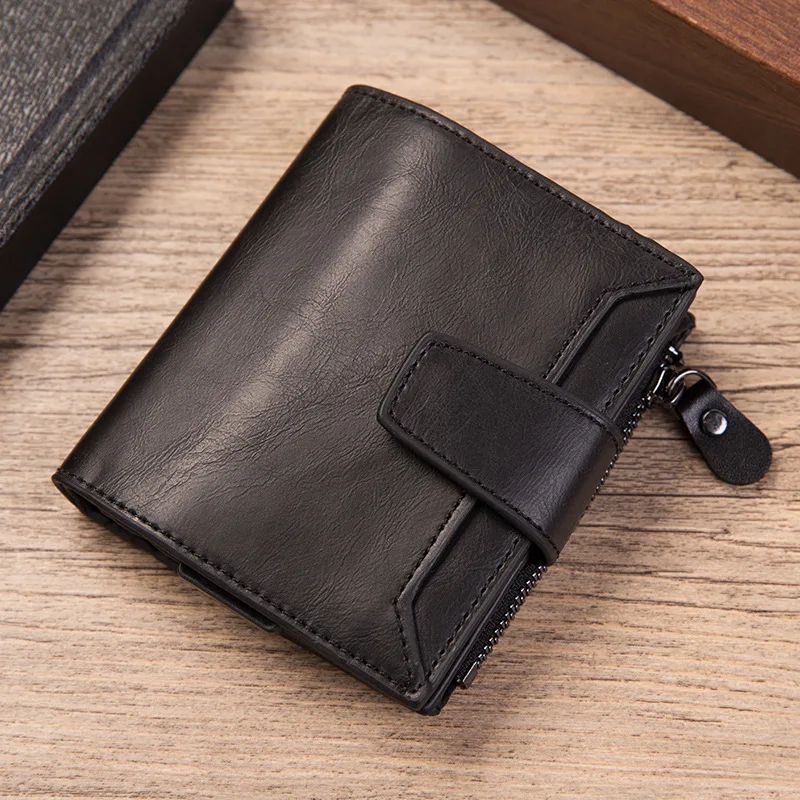 2019 New Men's Wallet PU Leather+Aluminum alloy Credit Card Holder RFID Blocking Zipper Pocket Retro Design Card Bag Purse
2019 New Men's Wallet PU Leather+Aluminum alloy Credit Card Holder RFID Blocking Zipper Pocket Retro Design Card Bag Purse