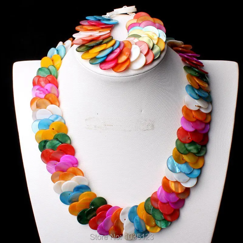 High Quality Pretty 15mm Natural Mixedcolor Shell MOP Handwoven Fashion Necklace And Bracelet 1Set w2464
High Quality Pretty 15mm Natural Mixedcolor Shell MOP Handwoven Fashion Necklace And Bracelet 1Set w2464