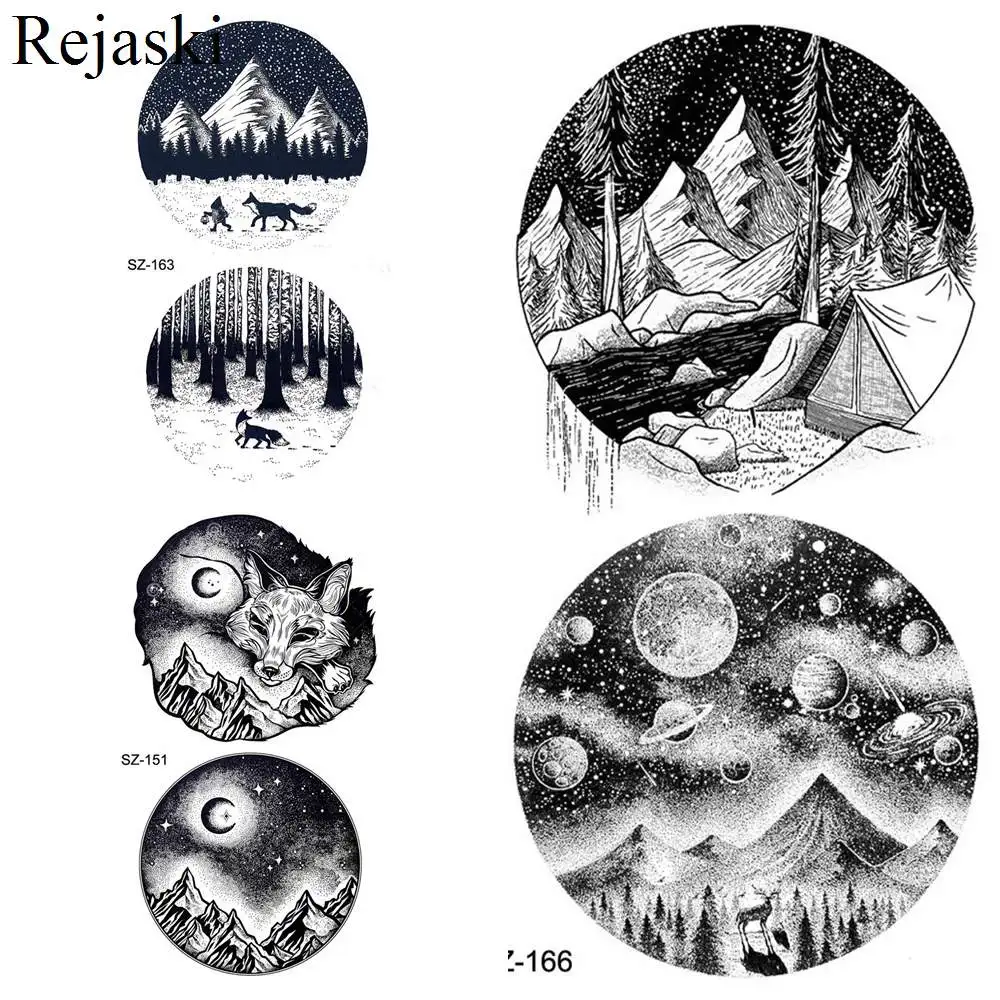 Rejaski Black Geometry HOT Temporary Tattoo Men Fashion Body Art Tattoo Stickers Women Peak Arm Little Moon Fake Tatoo Halloween
Rejaski Black Geometry HOT Temporary Tattoo Men Fashion Body Art Tattoo Stickers Women Peak Arm Little Moon Fake Tatoo Halloween