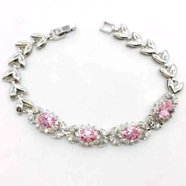 Hot sell Precious pink White color Sterling Silver Overlay Link Chain Bracelet 8 inch 18cm Free Shipping
Hot sell Precious pink White color Sterling Silver Overlay Link Chain Bracelet 8 inch 18cm Free Shipping