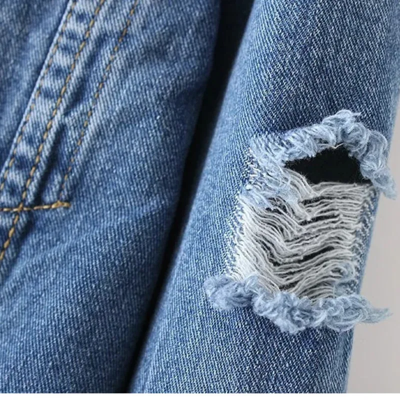 Vintage Denim Jackets Women 2018 Hole Boyfriend Style Spring Autumn Denim Coat Jean Long Sleeve Jean jacket Denim Loose coat D01
Vintage Denim Jackets Women 2018 Hole Boyfriend Style Spring Autumn Denim Coat Jean Long Sleeve Jean jacket Denim Loose coat D01