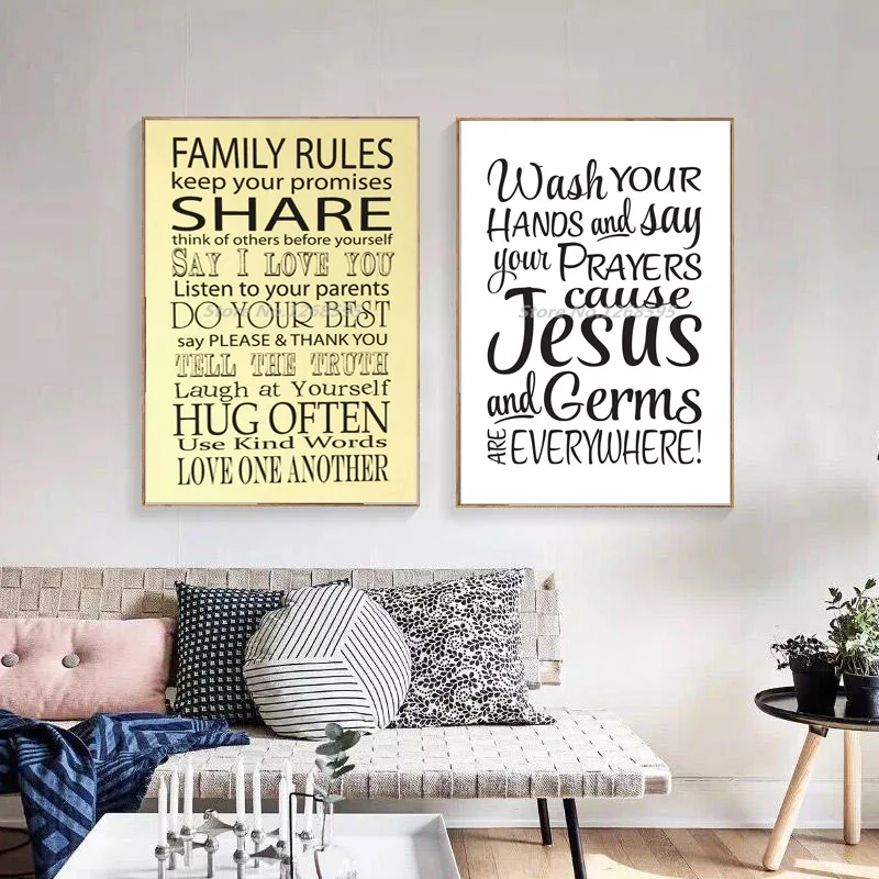 Family Rules Sign Canvas Painting Print Bathroom Washroom Home Decor Modern Wall Art Oil Painting Poster For Living Room Artwork
Family Rules Sign Canvas Painting Print Bathroom Washroom Home Decor Modern Wall Art Oil Painting Poster For Living Room Artwork