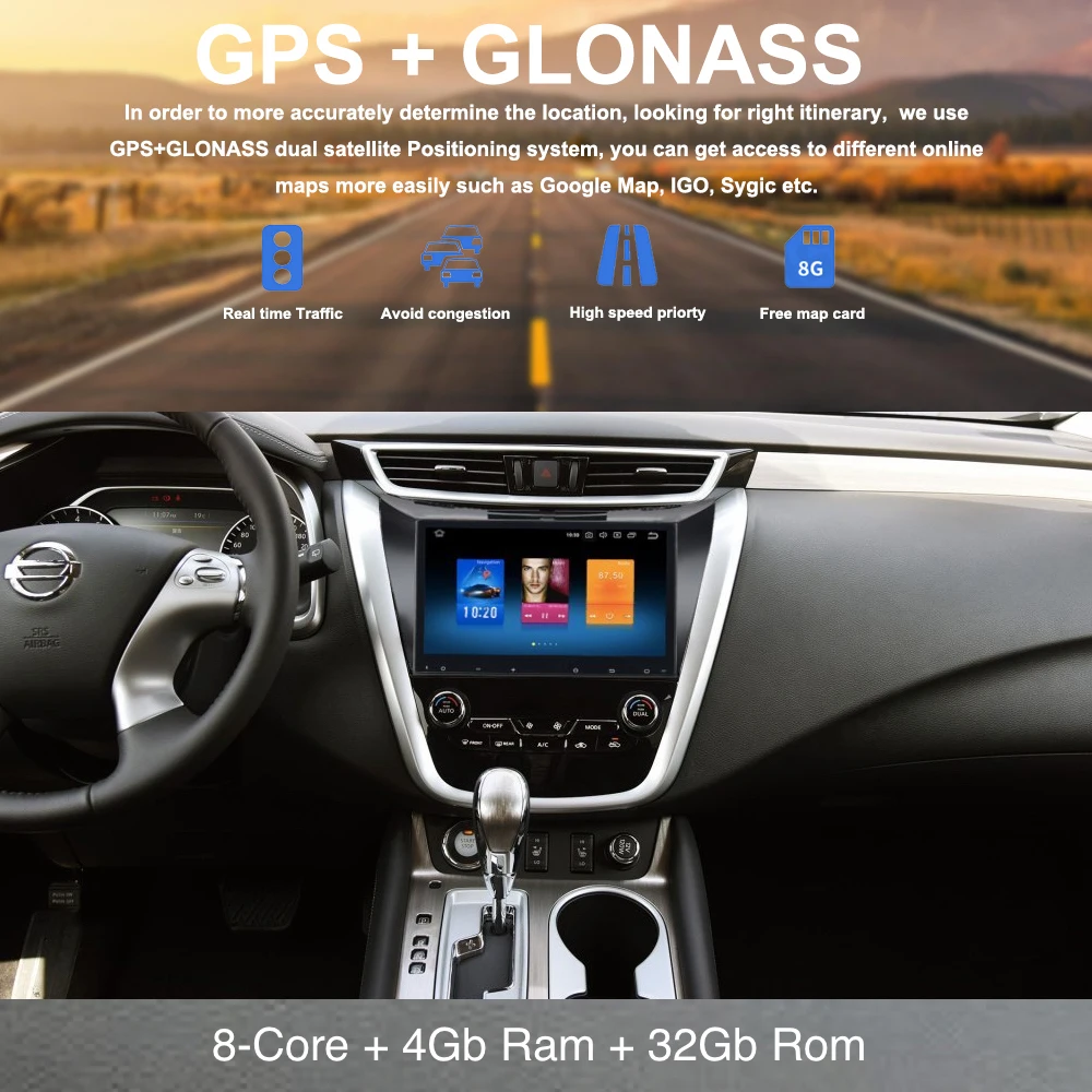 Автомагнитола 1 din GPS Android 10 для Nissan Murano Z52 DVD плеер 2015 2016 2017 2 дюйма IPS 2.5D экран