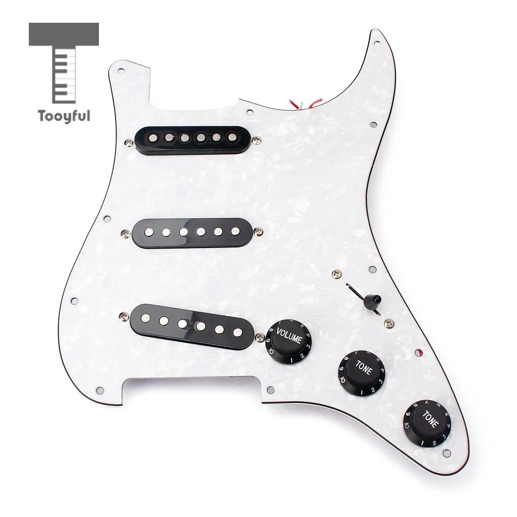 Tooyful Durable White 3 Ply SSS Pre-loaded Pickups Anti-scratch Plate Pickguard for ST Electric Guitar Replacement Parts
Tooyful Durable White 3 Ply SSS Pre-loaded Pickups Anti-scratch Plate Pickguard for ST Electric Guitar Replacement Parts