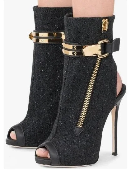Hot Selling Army Green Gold Metal Decoration Ankle Boots Peep Toe Cut-out Thin Heels Zipper Short Booties Women Banquet Shoes
Hot Selling Army Green Gold Metal Decoration Ankle Boots Peep Toe Cut-out Thin Heels Zipper Short Booties Women Banquet Shoes