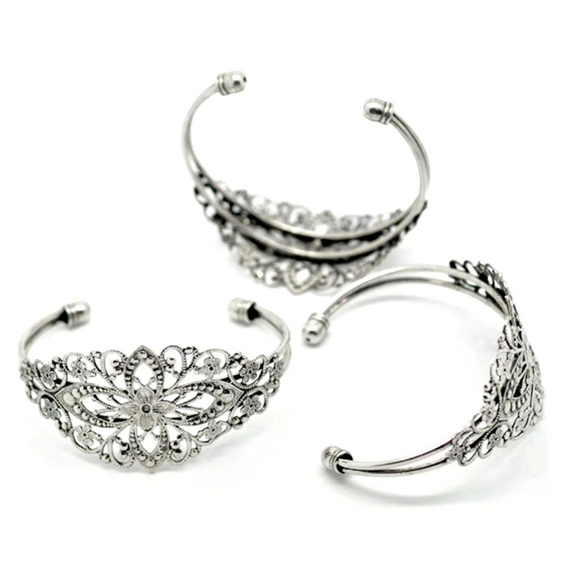 20Pcs Antique Silver Tone Bangles Filigree Hollow Flower Fleur Bracelets Jewelry Findings 16.5cm
20Pcs Antique Silver Tone Bangles Filigree Hollow Flower Fleur Bracelets Jewelry Findings 16.5cm