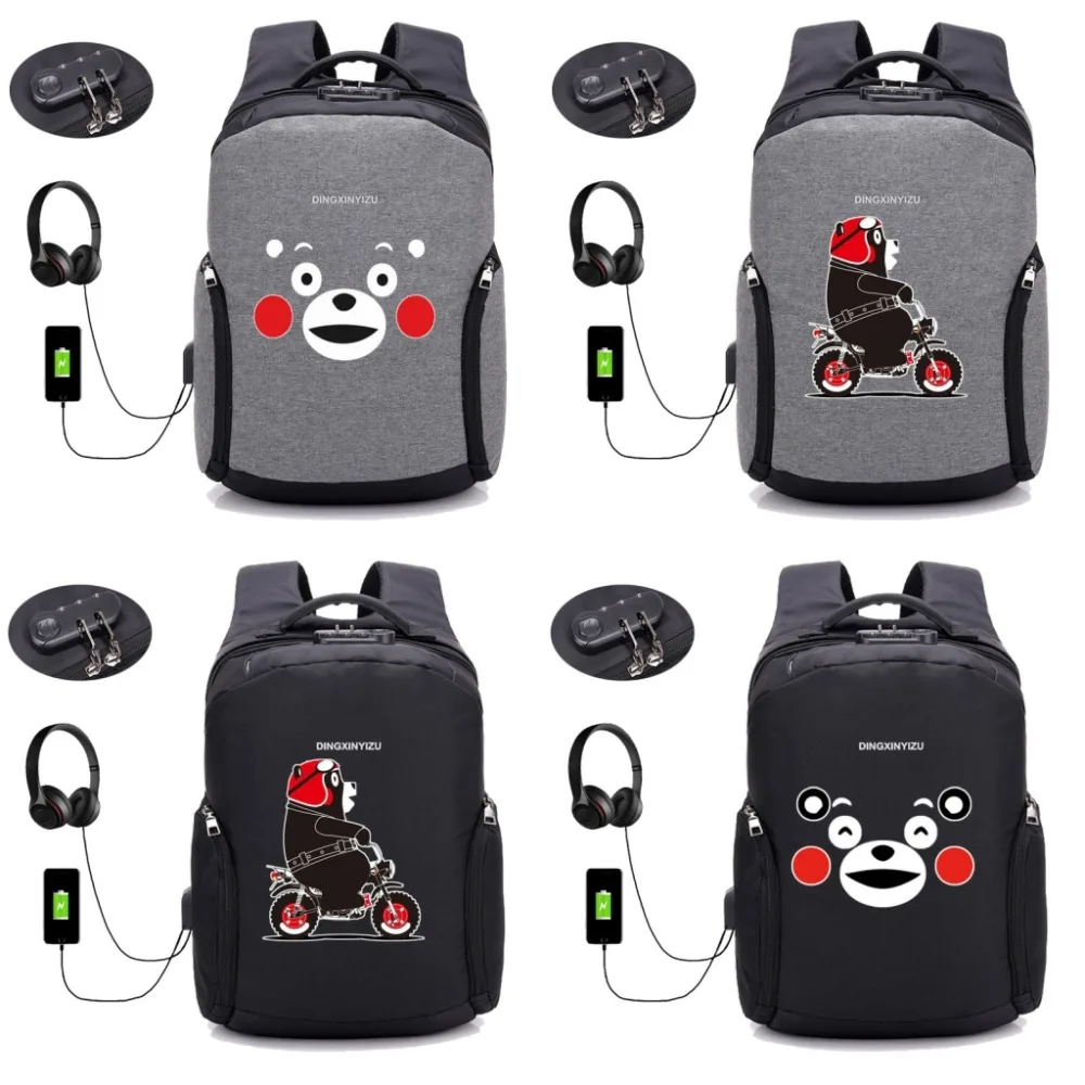 Милый мультяшный рюкзак Kumamon с аниме, школьный ранец с USB-разъемом и отверстиями, Студенческая сумка для книг, унисекс, 6 стилей
Милый мультяшный рюкзак Kumamon с аниме, школьный ранец с USB-разъемом и отверстиями, Студенческая сумка для книг, унисекс, 6 стилей