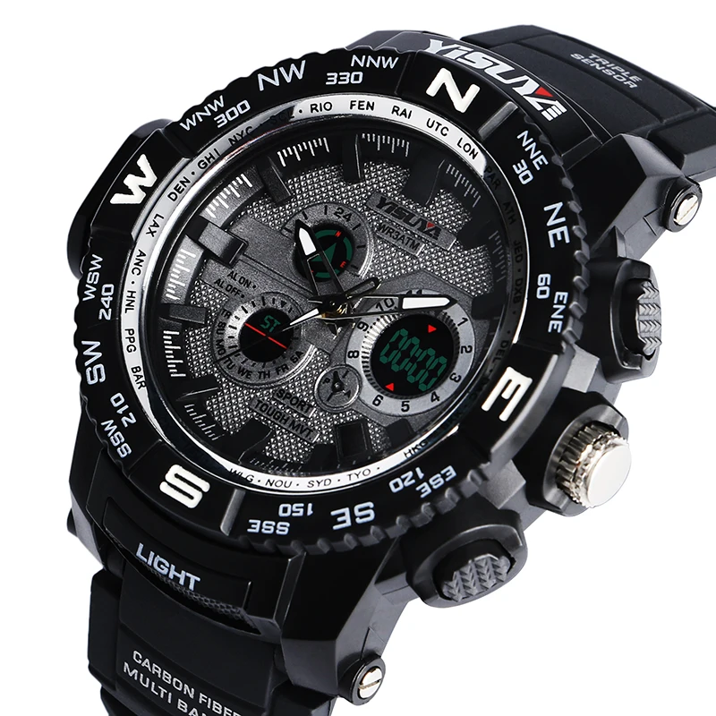 Chronograph Rubber Band Strap Alarm Clock Quartz Sport Analog Day-Date 3ATM Water Resistant Wrist Watch
Chronograph Rubber Band Strap Alarm Clock Quartz Sport Analog Day-Date 3ATM Water Resistant Wrist Watch