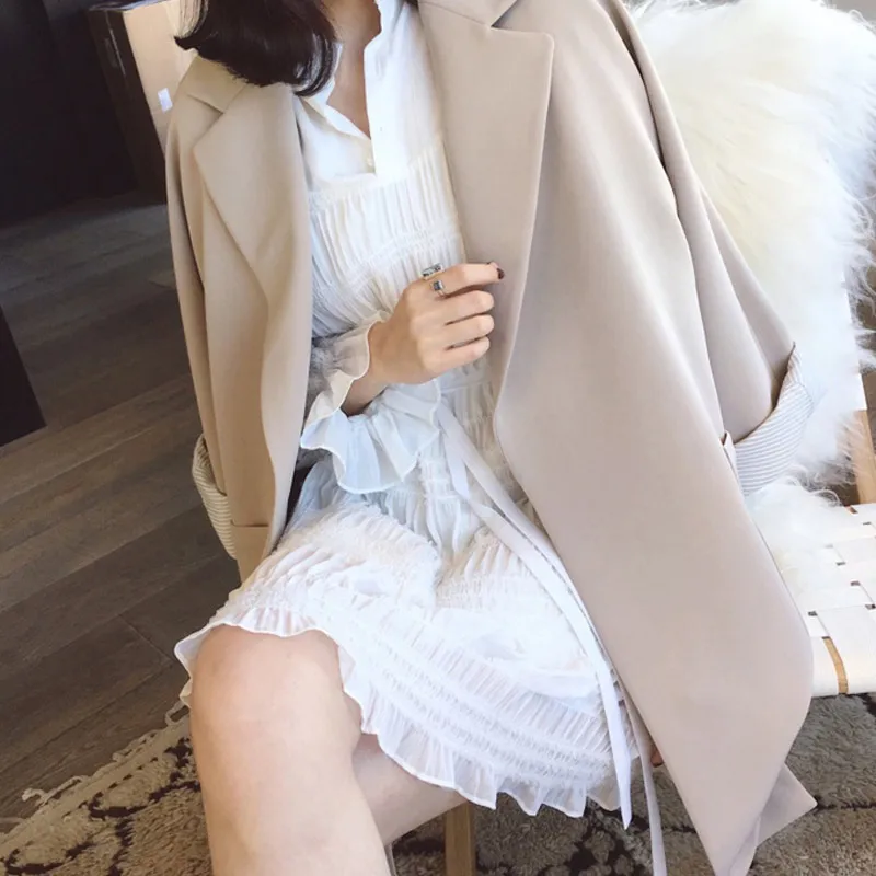 Mid length Korean version 2018 spring and autumn new style loose fitting leisure suit Trench
Mid length Korean version 2018 spring and autumn new style loose fitting leisure suit Trench