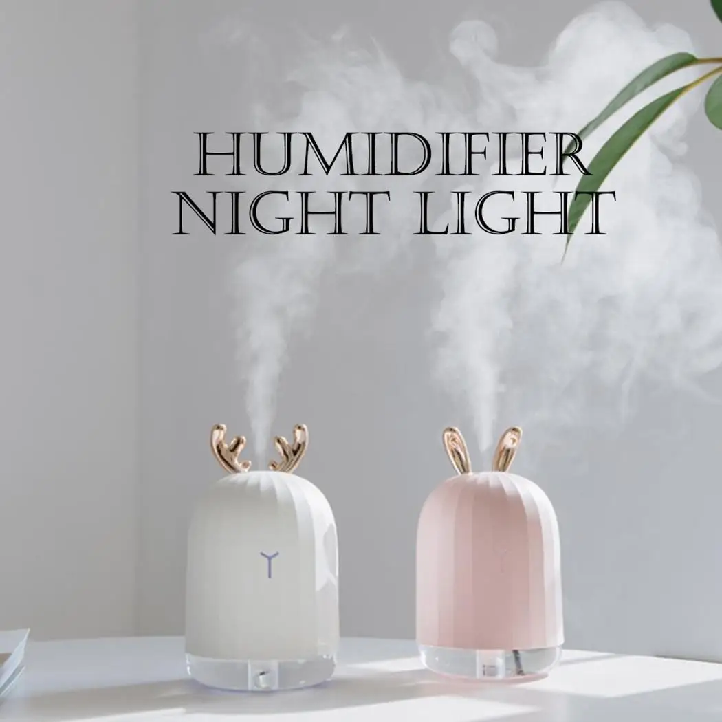 USB Mini Air Humidifier LED Night Light Mist 220ml 2W Maker 30ml/H Home Aromatic Diffuser Office Car | Бытовая техника