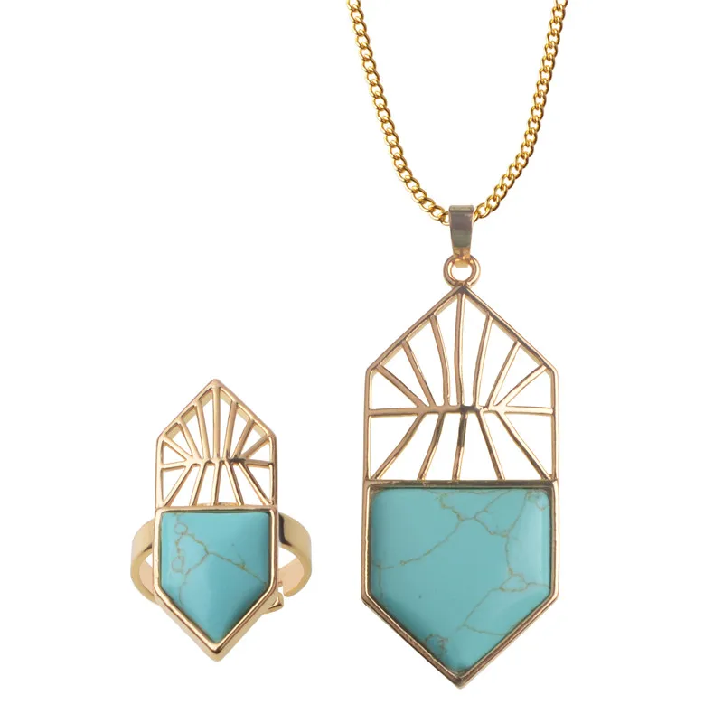 Trendy Natural Stone Jewelry Set Necklace Rings Quartz Crystal Pendant bijoux ensemble parure de Wedding Party Gift
Trendy Natural Stone Jewelry Set Necklace Rings Quartz Crystal Pendant bijoux ensemble parure de Wedding Party Gift