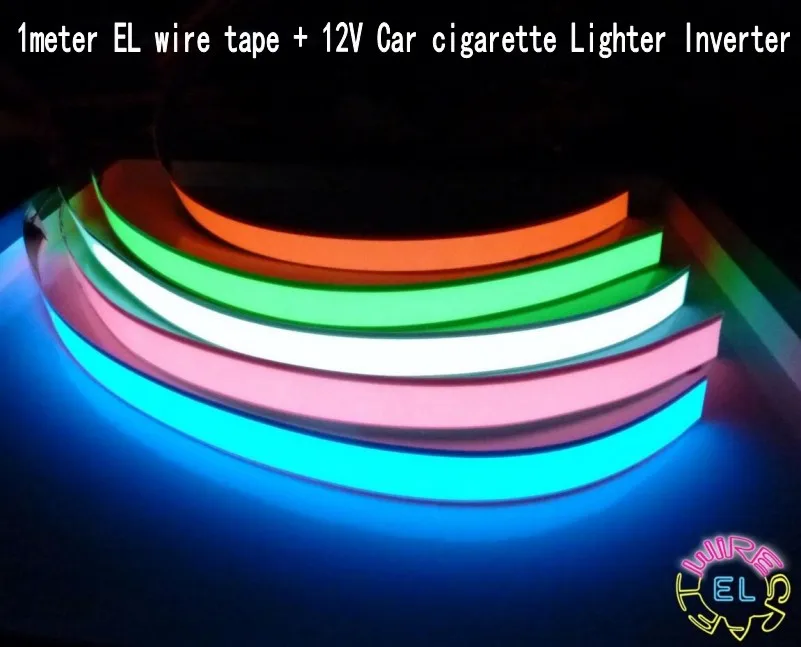 DC12V Glow EL Wire Rope Cable Led Strip lights Flexible Tape Light 12V Car Cigarette Lighter Inverter Decoration | Лампы и освещение