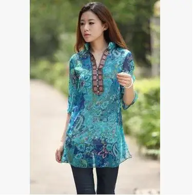 2020 Summer Women Blouse Half Sleeve Chiffon Blouse Mandarin Collar Tribal Print Blouses Plus Size Blusa Feminina CJJ0024
2020 Summer Women Blouse Half Sleeve Chiffon Blouse Mandarin Collar Tribal Print Blouses Plus Size Blusa Feminina CJJ0024