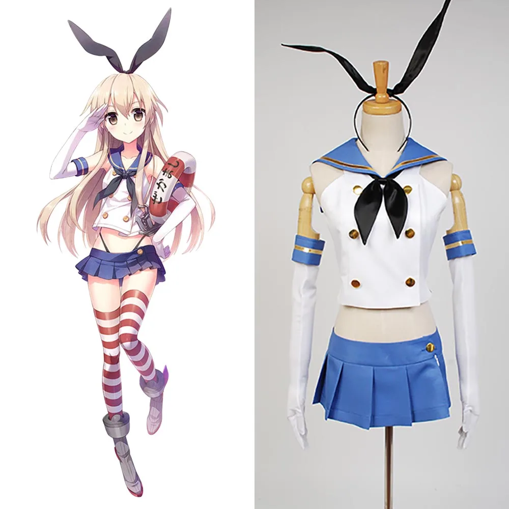 Anime Game Kantai Collection Cosplay Costumes Shimakaze Cosplay Costumes Full Set Sailor Navy Halloween Girls' cosplay dress
Anime Game Kantai Collection Cosplay Costumes Shimakaze Cosplay Costumes Full Set Sailor Navy Halloween Girls' cosplay dress