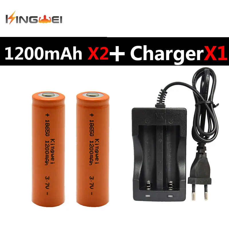 kingwei 2x1200mah 18650 Li-ion 3.7V Rechargeable Battery +1x18650 NK-809 Dual double Charger for LED Flashlight Laser Pen | Электроника