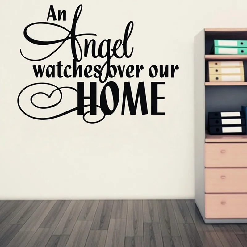 an angel watches over our home Vinyl Wall Art Quote stickers Religious decals home decor
an angel watches over our home Vinyl Wall Art Quote stickers Religious decals home decor