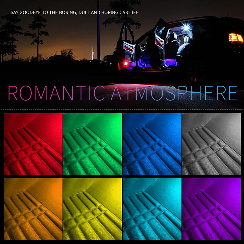 4x12LED Car Atmosphere Lamp Foot Lamp With Cigarette lighter remote control/Multiple modes AUTO RGB Strip ambient Light
4x12LED Car Atmosphere Lamp Foot Lamp With Cigarette lighter remote control/Multiple modes AUTO RGB Strip ambient Light