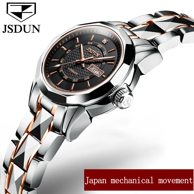 Genuine JSDUN Full Automatic Mechanical female WatchesLuxury brand Japanese movement Wristwatch fine steel women watch calendar
Genuine JSDUN Full Automatic Mechanical female WatchesLuxury brand Japanese movement Wristwatch fine steel women watch calendar