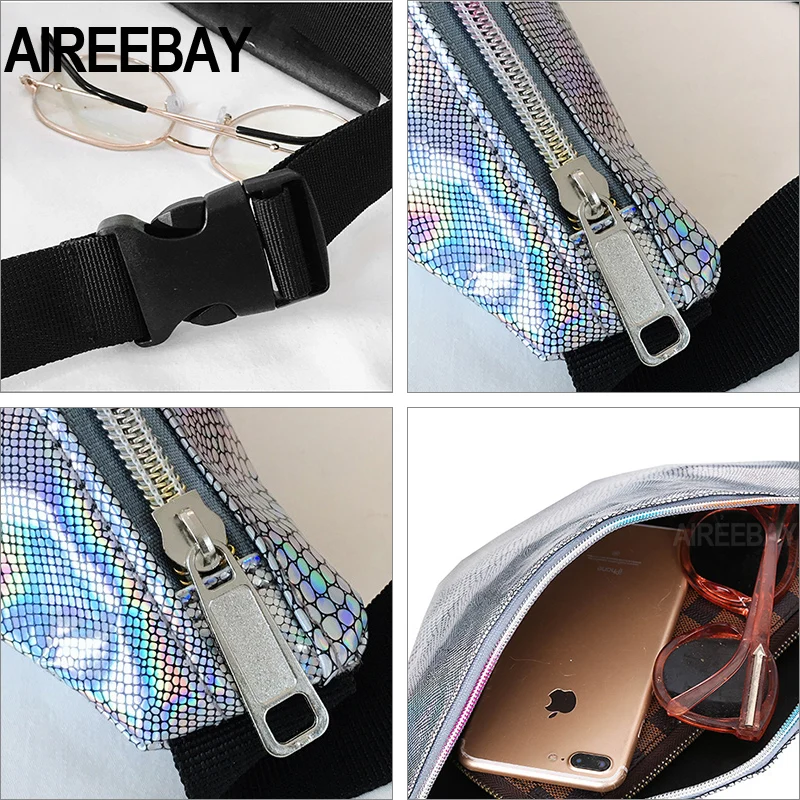 AIREEBAY Women Waist Pack Serpentine Fanny Pack PU Leather Holographic Waist Bag Fashion Snake Pattern Laser Waist Belt Bag
AIREEBAY Women Waist Pack Serpentine Fanny Pack PU Leather Holographic Waist Bag Fashion Snake Pattern Laser Waist Belt Bag