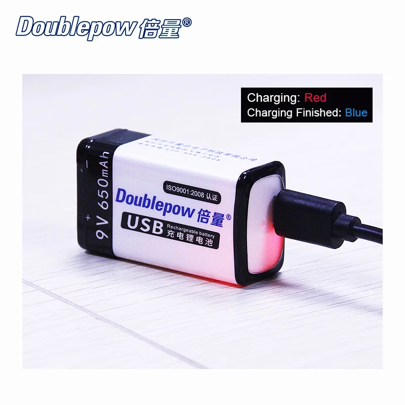 4 pcs. Doublepow DP-9V 650mAh USB Li-ion rechargeable batteries Smart Battery Replacement Wireless Microphone KTV Instrument toy
4 pcs. Doublepow DP-9V 650mAh USB Li-ion rechargeable batteries Smart Battery Replacement Wireless Microphone KTV Instrument toy