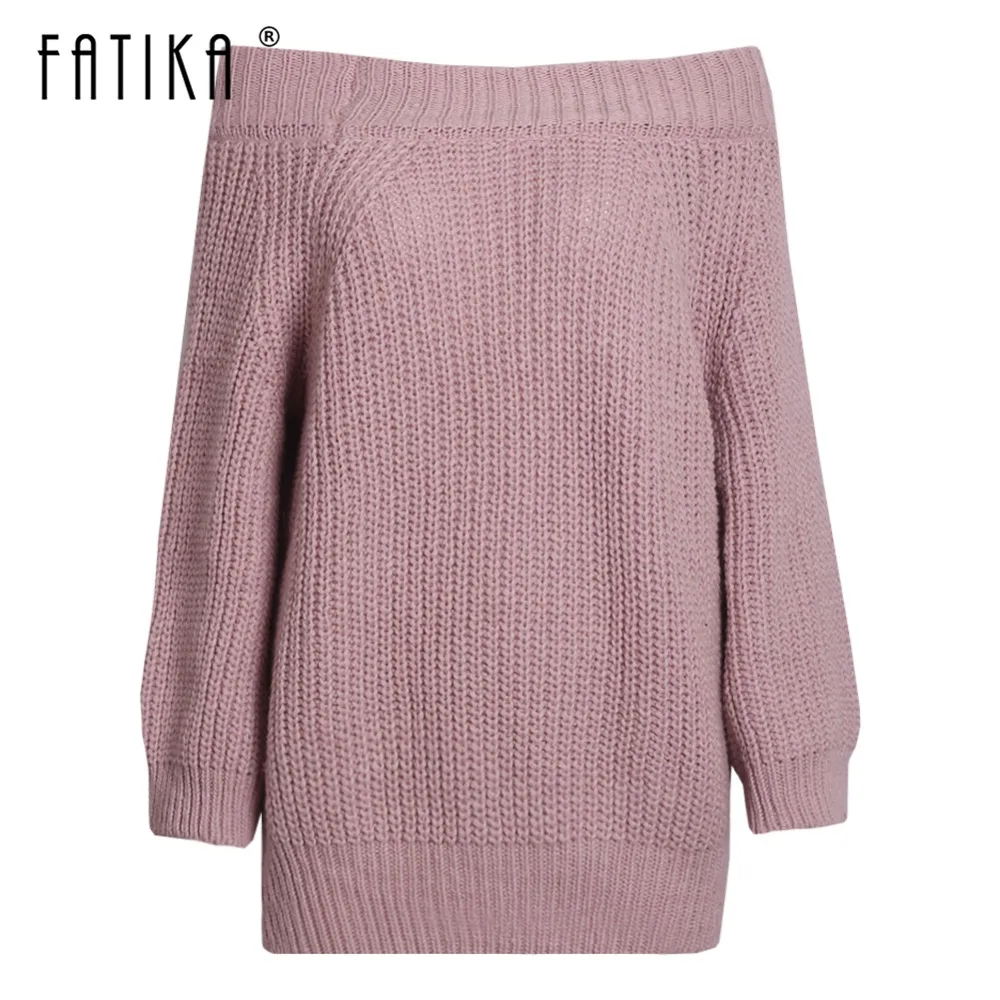 Fatika Women Sweaters 2018 Autumn Winter New Solid Sexy Slash Neck Knit Female Highstreet Loose Pullovers Sweaters
Fatika Women Sweaters 2018 Autumn Winter New Solid Sexy Slash Neck Knit Female Highstreet Loose Pullovers Sweaters