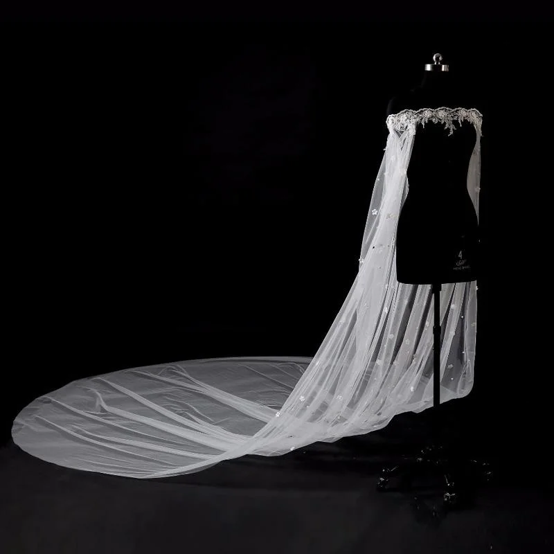 

Женский кружевной Жакет-болеро, элегантный Свадебный жакет до пола из тюля с аппликацией, свадебный платок, свадебные аксессуары, 2020