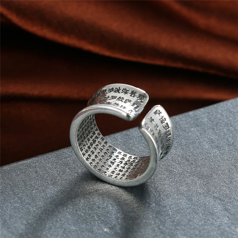 V.YA Pure 999 Sterling Silver Retro Open Rings With Buddhism Heart Sutra Lotus Floral Finger Ring For Men Women Jewelry
V.YA Pure 999 Sterling Silver Retro Open Rings With Buddhism Heart Sutra Lotus Floral Finger Ring For Men Women Jewelry