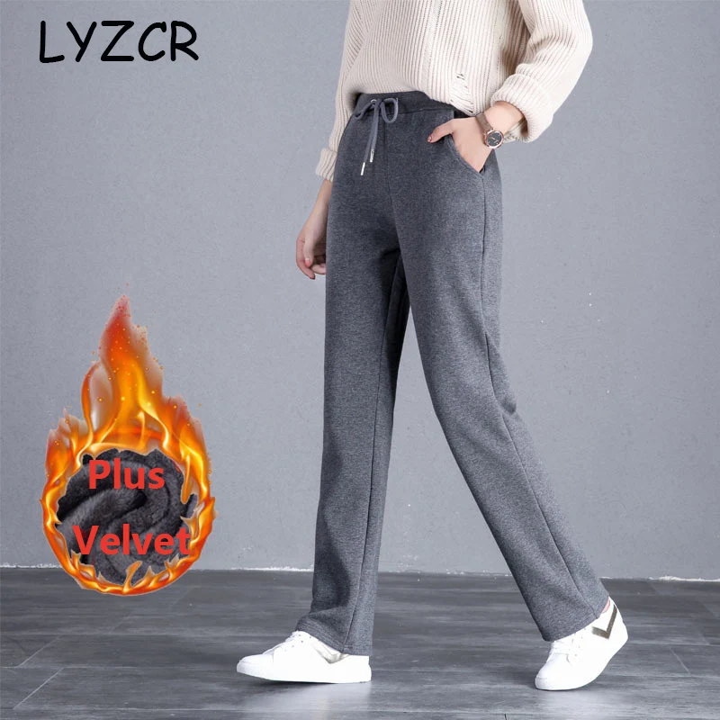 Женские флисовые брюки LYZCR, с широкими штанинами, теплые, свободные, большого размера, на осень/зиму
Женские флисовые брюки LYZCR, с широкими штанинами, теплые, свободные, большого размера, на осень/зиму