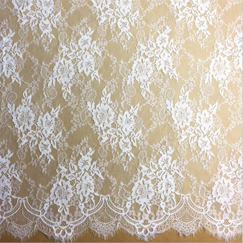 New style width 150cm Eyelash Lace Fabric DIY Decorative High Quality Soft Off Nylon Eyelash Lace Trim Wedding Dress Fabric
New style width 150cm Eyelash Lace Fabric DIY Decorative High Quality Soft Off Nylon Eyelash Lace Trim Wedding Dress Fabric