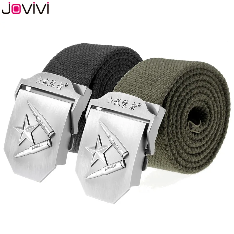 Jovivi Brand New 1 pc Men Waist Belt Plain Webbing Waistband Casual Canvas Military Belt Black / Army Green Color Optional
Jovivi Brand New 1 pc Men Waist Belt Plain Webbing Waistband Casual Canvas Military Belt Black / Army Green Color Optional
